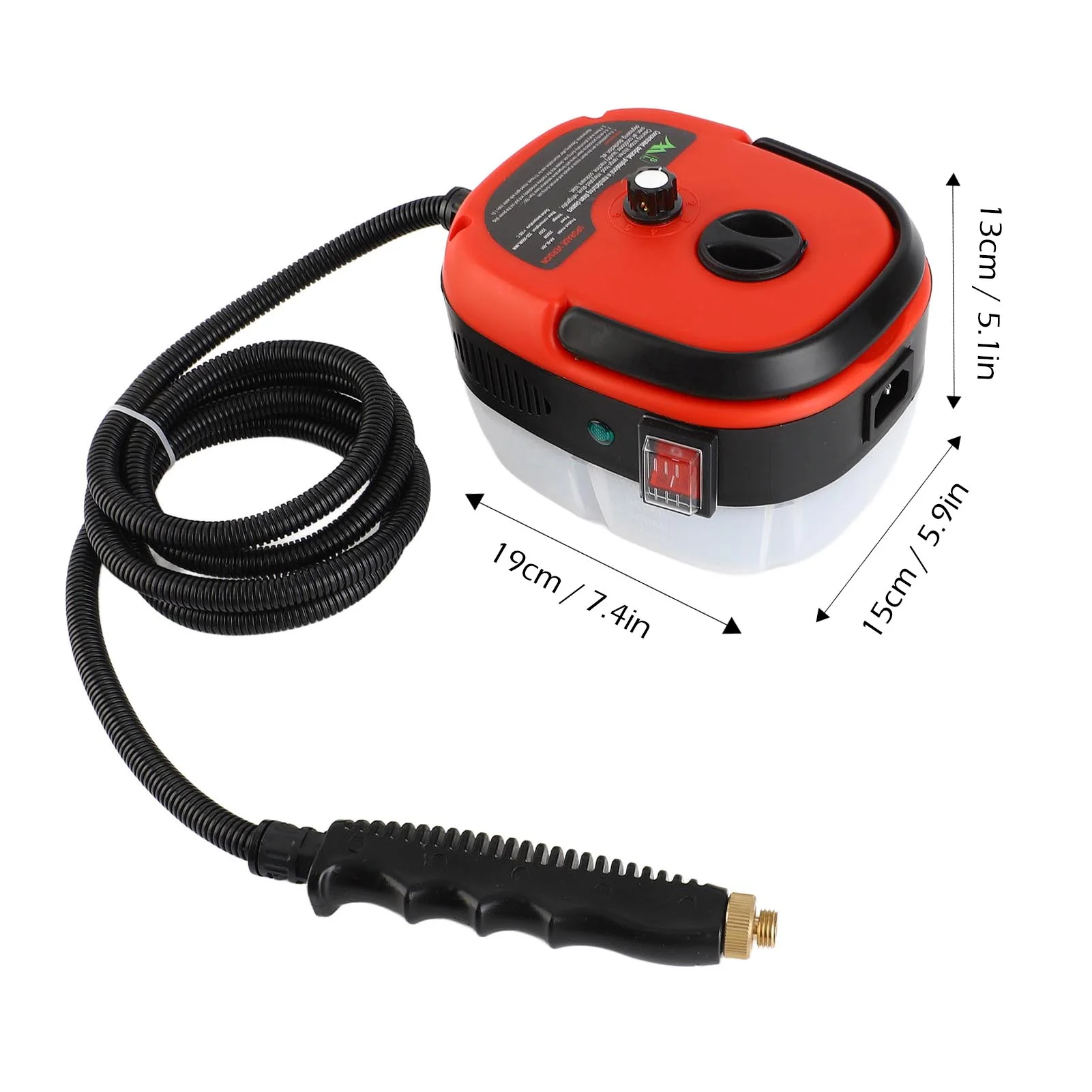 1500W ハンドヘルドスチームクリーナー 高温加圧スチーム洗浄機 ブラシヘッド付き キッチン家具浴室用