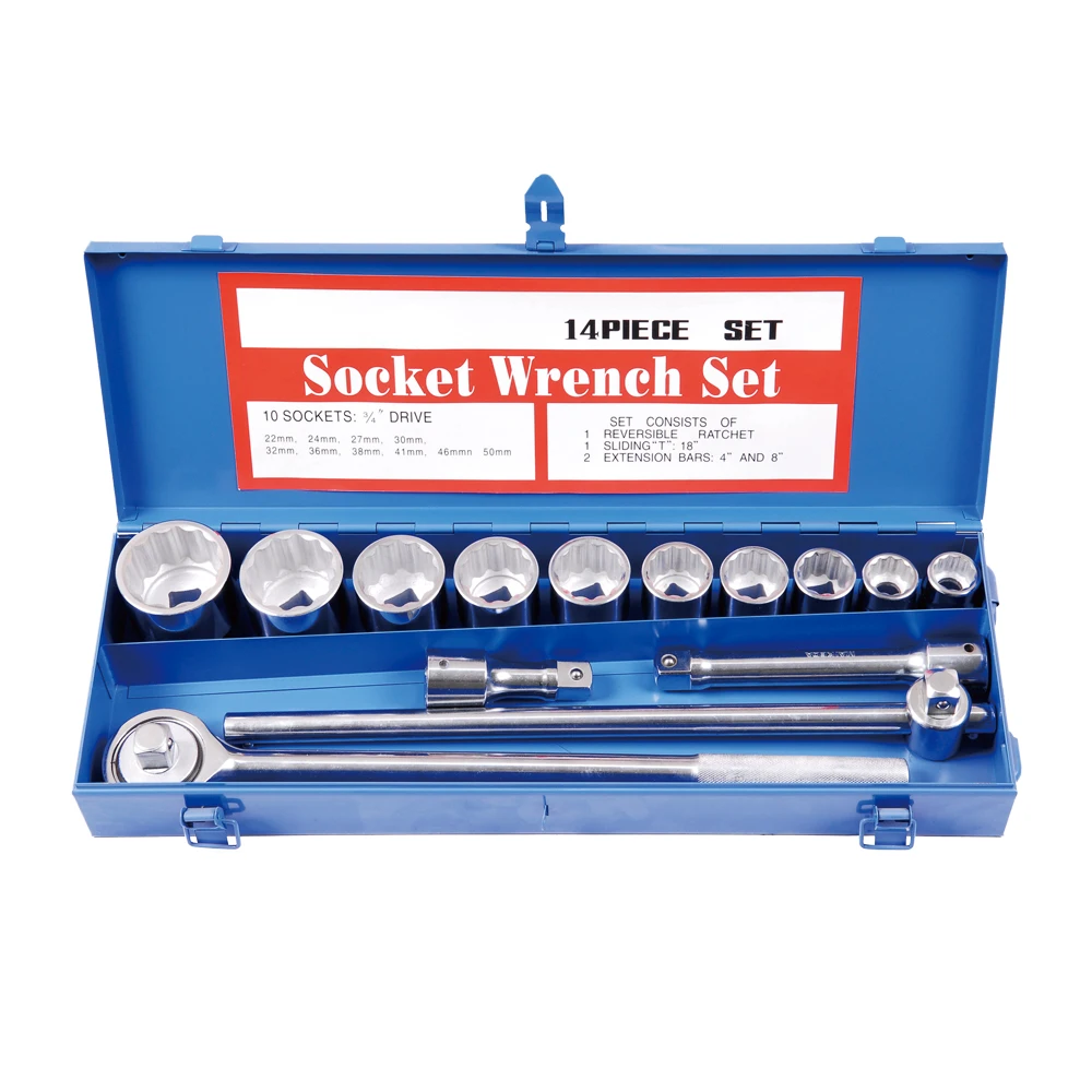 27pcs Manufacturer 14 pieces Heavy Duty Socket Wrench Tools Kit 21 pcs 3/4\