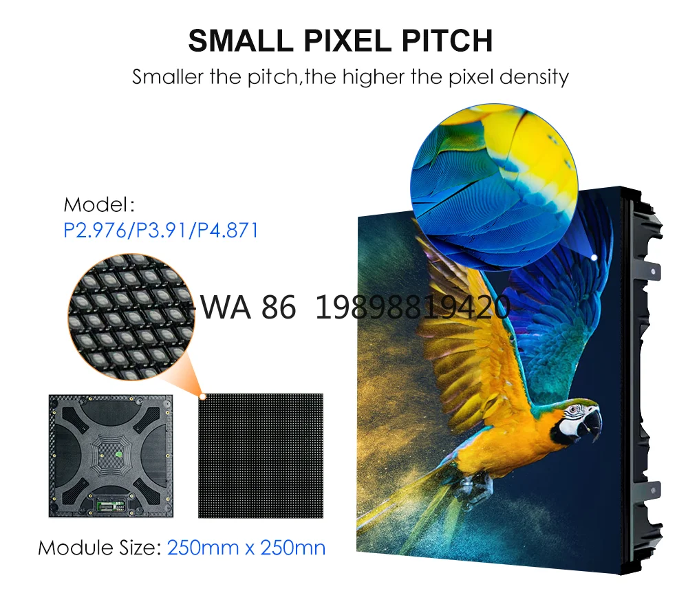 Wall P2.9/P3.91 IP65 Waterproof High Brightness Refresh Rate Seamless Display 500x500mm Indoor Outdoor Rental Led Video