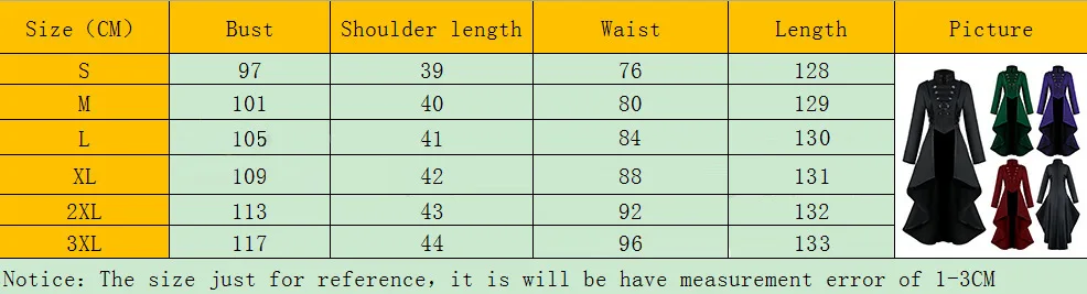 Women Jackets Plus Size Gothic Steampunk Button Lace Corset Halloween Costume Tailcoat Jacket Autumn Winter Coat For Women