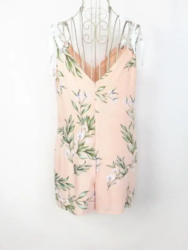 Sukienka letnia damska, wyszczuplająca, z kwiatowym wzorem, z dekoltem w kształcie litery V, podkreślająca talię, z spodniami, z cienkiego materiału.