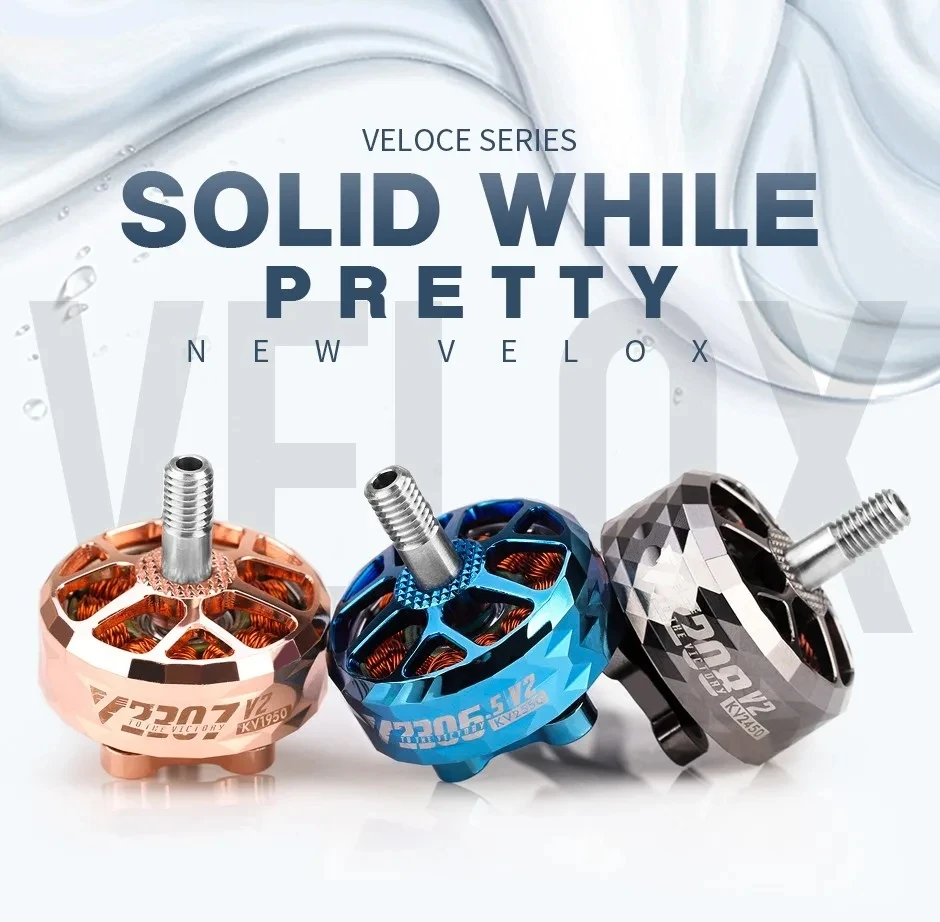 4PCS T-Motor VELOX V2307 V2 1950KV 6S 2550KV 4S Brushless Motor 4mmTitanium alloy shaft 5inch propeller FPV Racing Drone