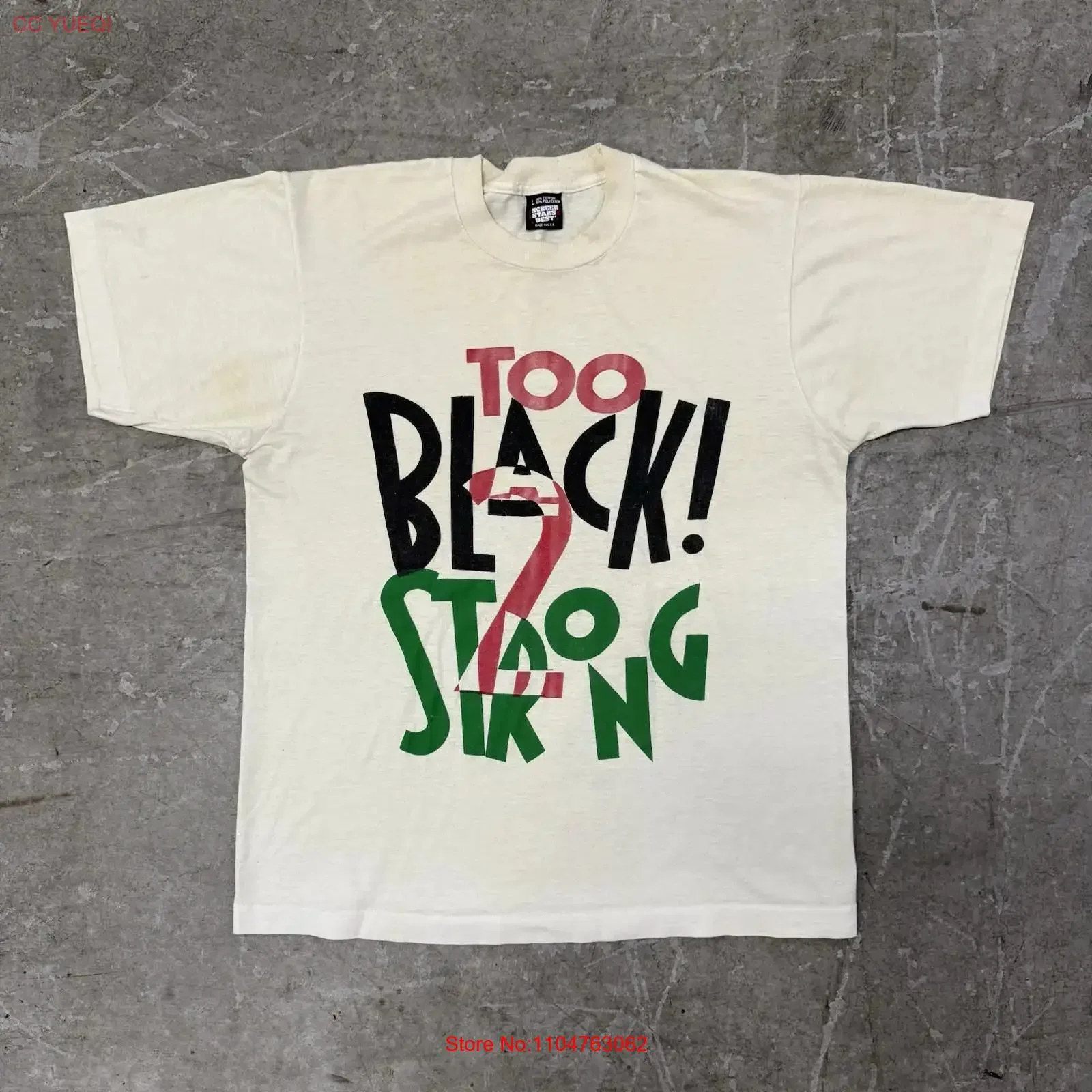 T-shirt vintage années 90 Malcom X Black History Month Too Strong Flamingo, rare, vintage, lavé, respirant, homme, légèrement confortable