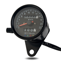 Cafe Racer Retro Motorcycle Modified Gauge LED Indicator Mechanical Speedometer Odometer 220Km/H