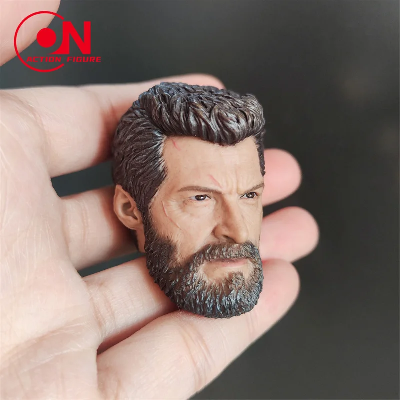 In Stock 1/6 Scale Old Logan Hugh Jackman Head Sculpt PVC Male Soldier Beard Head Carving Model Fit 12'' Action Figure Body