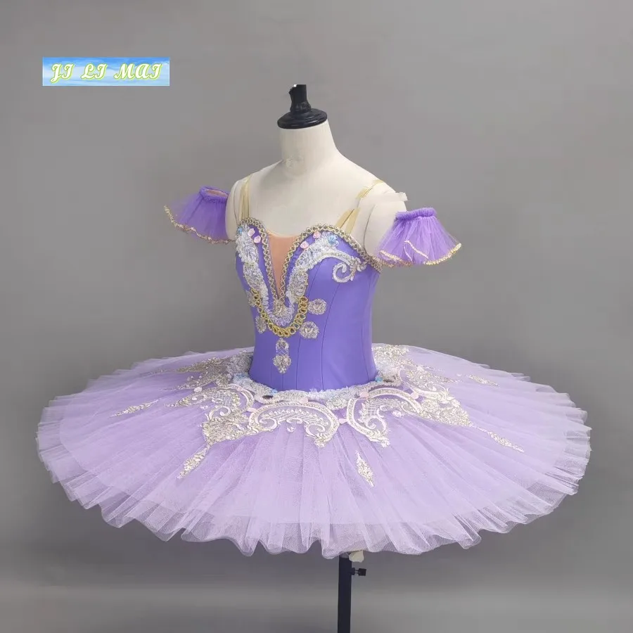 Professional ballet tutu multi-play ballet Pancake dress Children adult purple