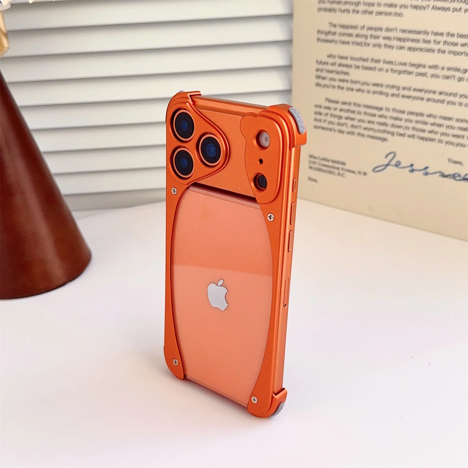 

Metal Aluminum Alloy Frame Phone Case For iPhone 17 Pro 17 Pro Max Shockproof Drop-proof Protection Acrylic Transparent Cover
