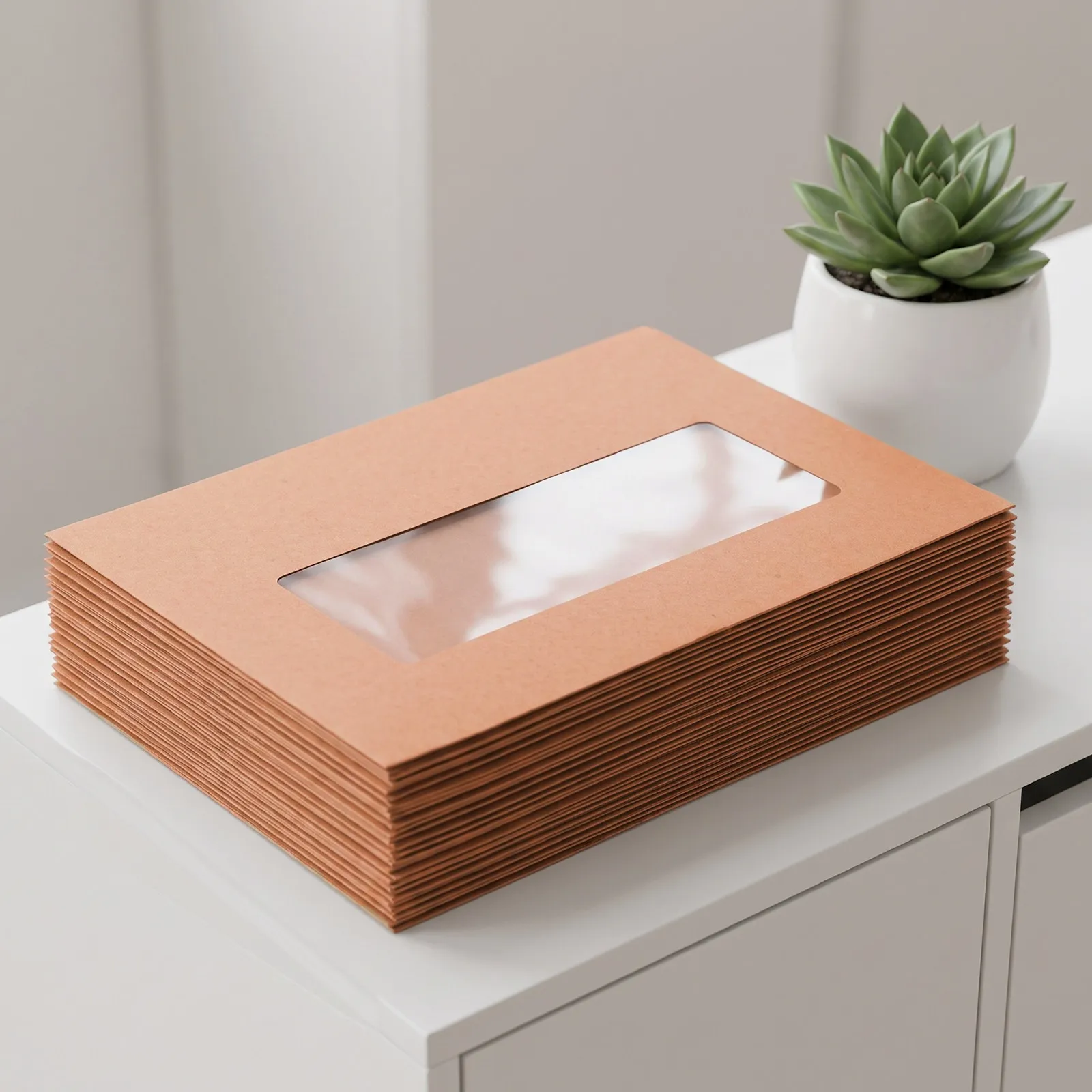 30pcs-kraft-paper-envelope-window-full-face-126x89-document-organizer-holder-mailing-paper-envelopes-clear-window-storage