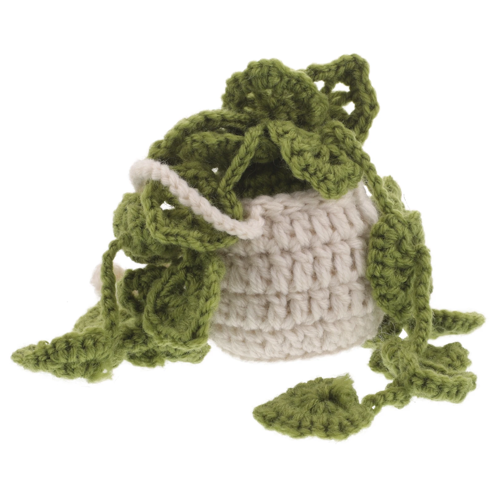 

Wool Hanging Ornament Interior Decoration Rearview Mirror Plant Pendant Crochet Woven Soft Unique Design Easy Install Vehicle