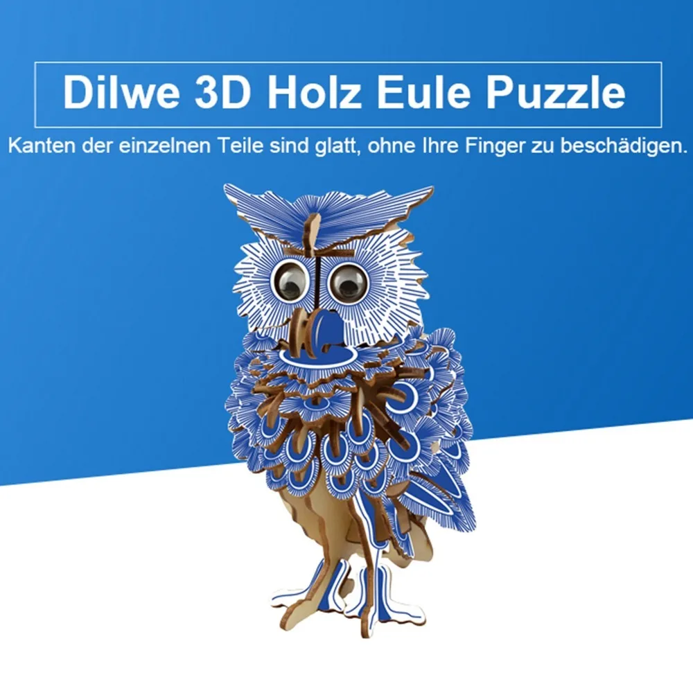 Educational Assembly Required Wooden Owl Puzzle Educational Craft Jigsaw Puzzle 3D Puzzle Toy Wooden Assembly Model Children