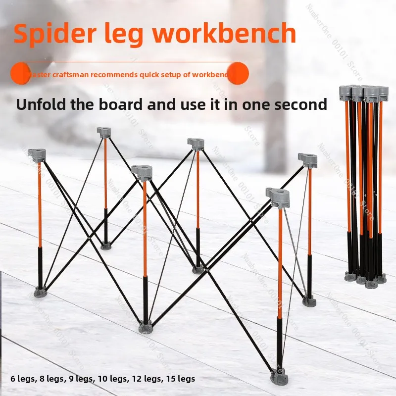 Folding Workbench Spider Leg Telescopic Bracket Portable Stainless Steel Work Stand for Woodworking