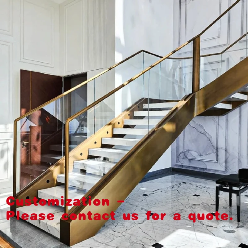 custom.Contemporary Straight Ladder with Mirror-polished Surface Luxury Yachts and Modern Architectural Interiors