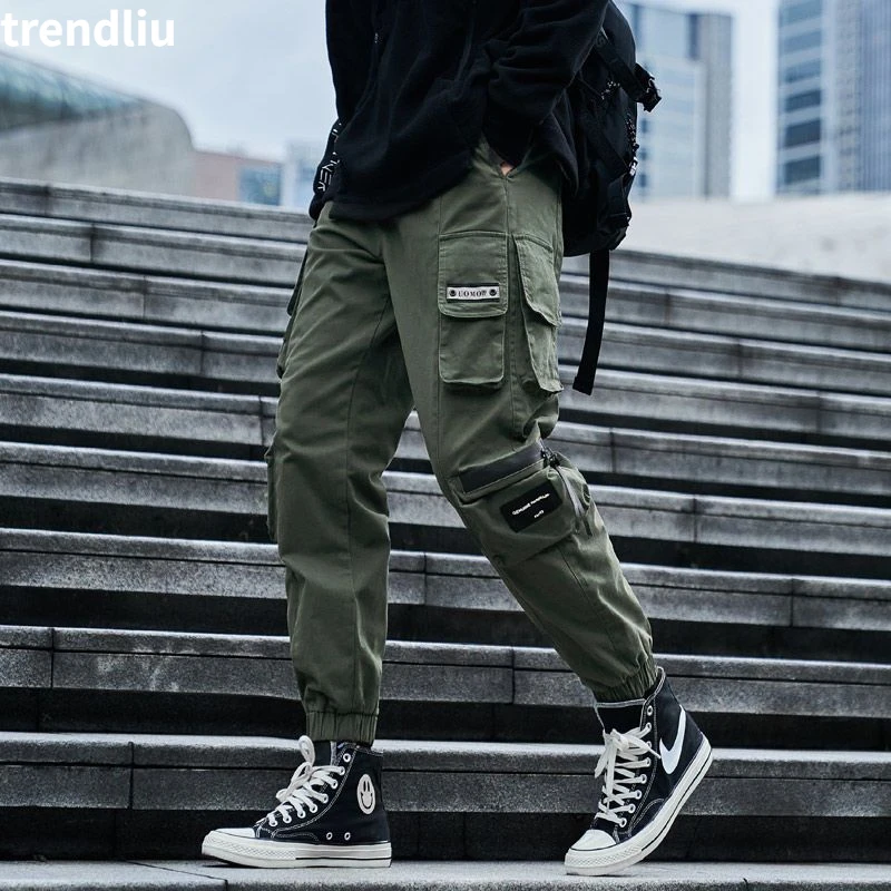 

New Style Autumn Winter Mens Cargo Pants Fashion Side Pokets Hip Hop Techwear Joggers Male Japanese Streetwear Trousers Pants