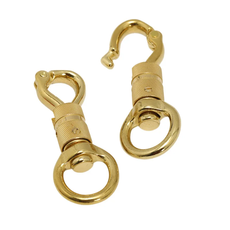 1piece Solid Brass Snap Hook Heavy Duty Swivel Eye Clasps for Large Dog Pet Leashes Horse Gear Safety Catch Buckle High Quality