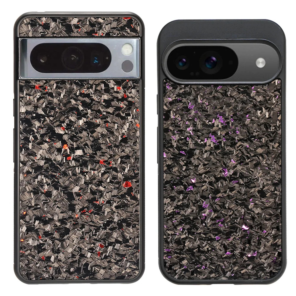 

For Google Pixel 8/8 Pro/8A/Pixel 9 Pro XL/Pixel 7 Pro/7/7A Real Forged Carbon Fiber Case Soft TPU Phone case Anti-slip Cover