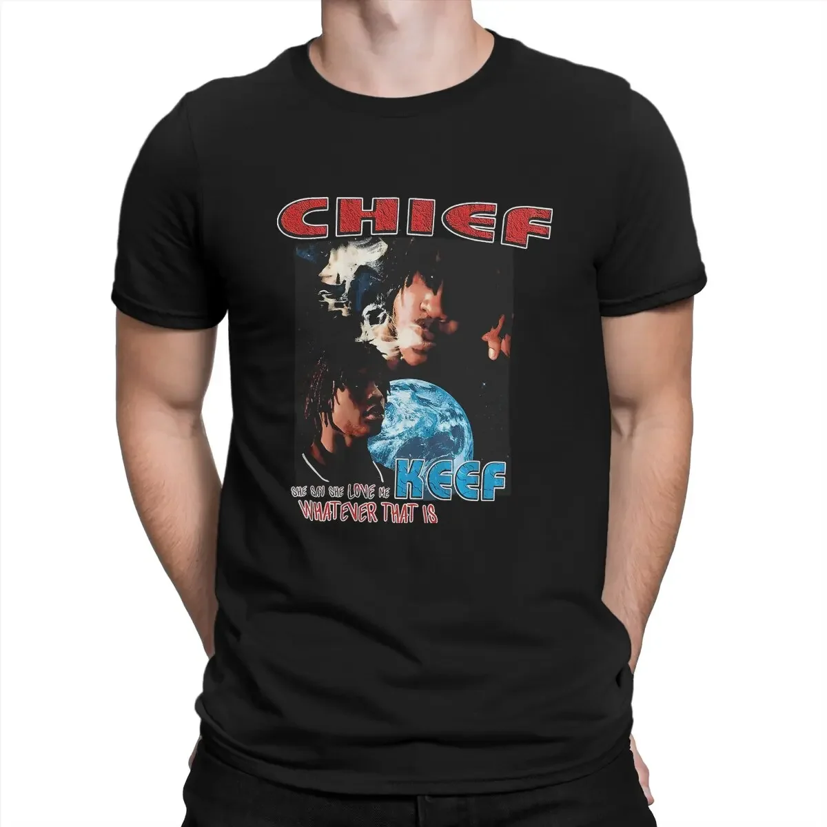 Men rappyer T Shirt Chief Keef 100% Cotton Tops Funny Short Sleeve Crew Neck Tee New Arrival T-Shirt heavyweight Crewneck 2024