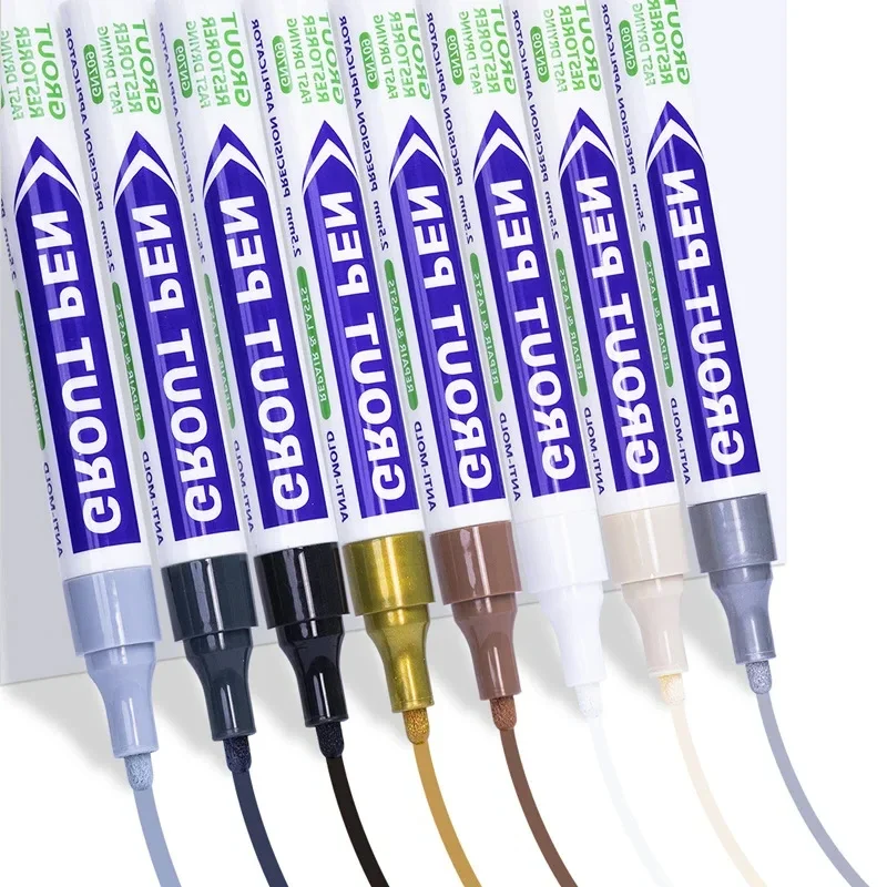 

8-цветная белая ручка для затирки плитки, водостойкий маркер для восстановления затирки стен, ручка для ремонта швов ванной комнаты, стен, пола, ручки