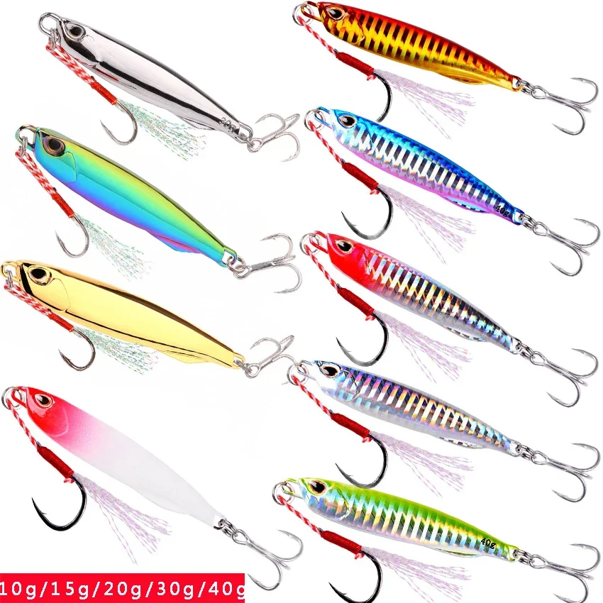 1PCS Metal Jig Fishing Lure Weights 10g -40g Trolling Hard Bait Bass Fishing Bait Tackle Trout Jigging Lure Jigs Saltwater Lures