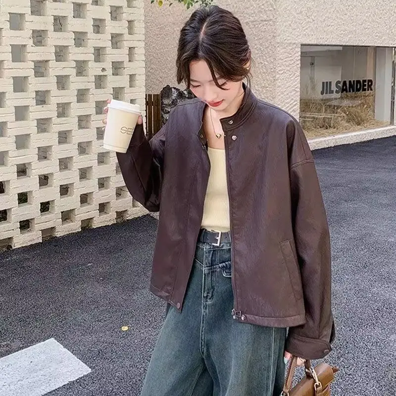 

Осенние куртки 2025 года, женские большие размеры, женские облегающие куртки с застежкой на талии и пуговицами, передний карман, чистый простой базовый женский стиль, мода