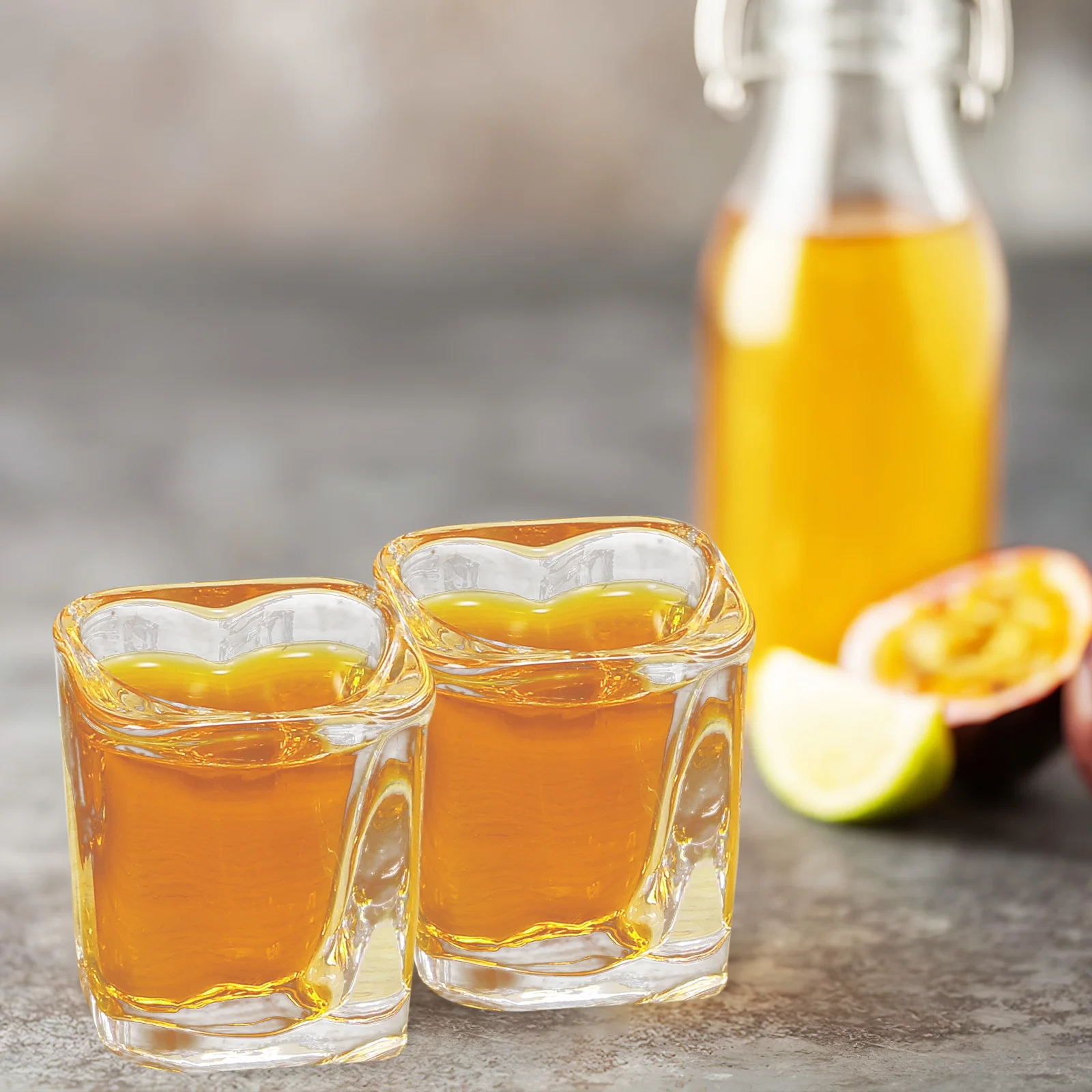 

6Pcs Heart Shaped Glass Shot Glass Thickened Cups 45ml Capacity Stable Base Party Bar Wedding Cocktail Accessories