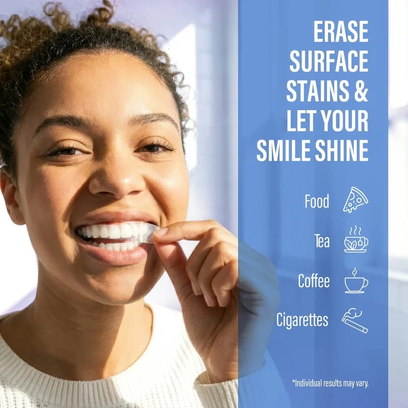 GuruNanda Teeth Whitening Strips 7 Days Treatment 7 Packets 2 Strips Each Non Slip Dry Strip Technology Gentle Yellow Teeth - view 4