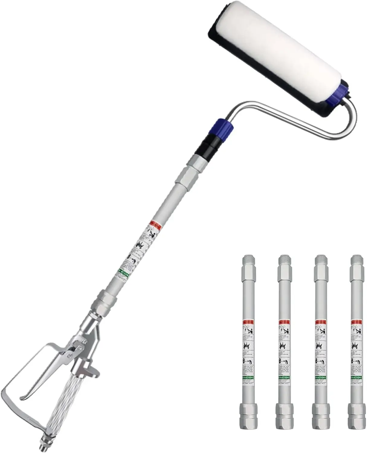 

Self-Priming Paint Roller Kit with Extension Pole for Airless Spray Guns, High Efficiency Wall Painting Tool