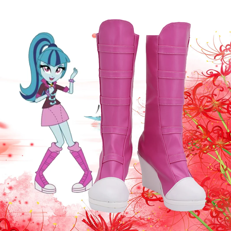 

Sonata Dusk Cosplay Costume Shoes Rose Red Handmade Faux Leather Boots