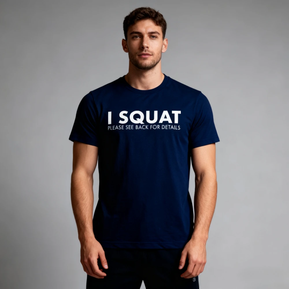 I Squat Shirt Funny Workout T-Shirt Workout Gym Shirts Fitness Mens TShirt Motivational Tee Daily Life Casual Simple Cotton Tops