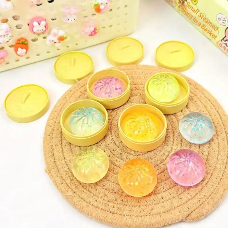 New Crystal Bun Cute Mini Soup Dumpling Shaped Stress-relief Squeeze Toy Venting Office Prank Toy Slow Rebound Fun Gift