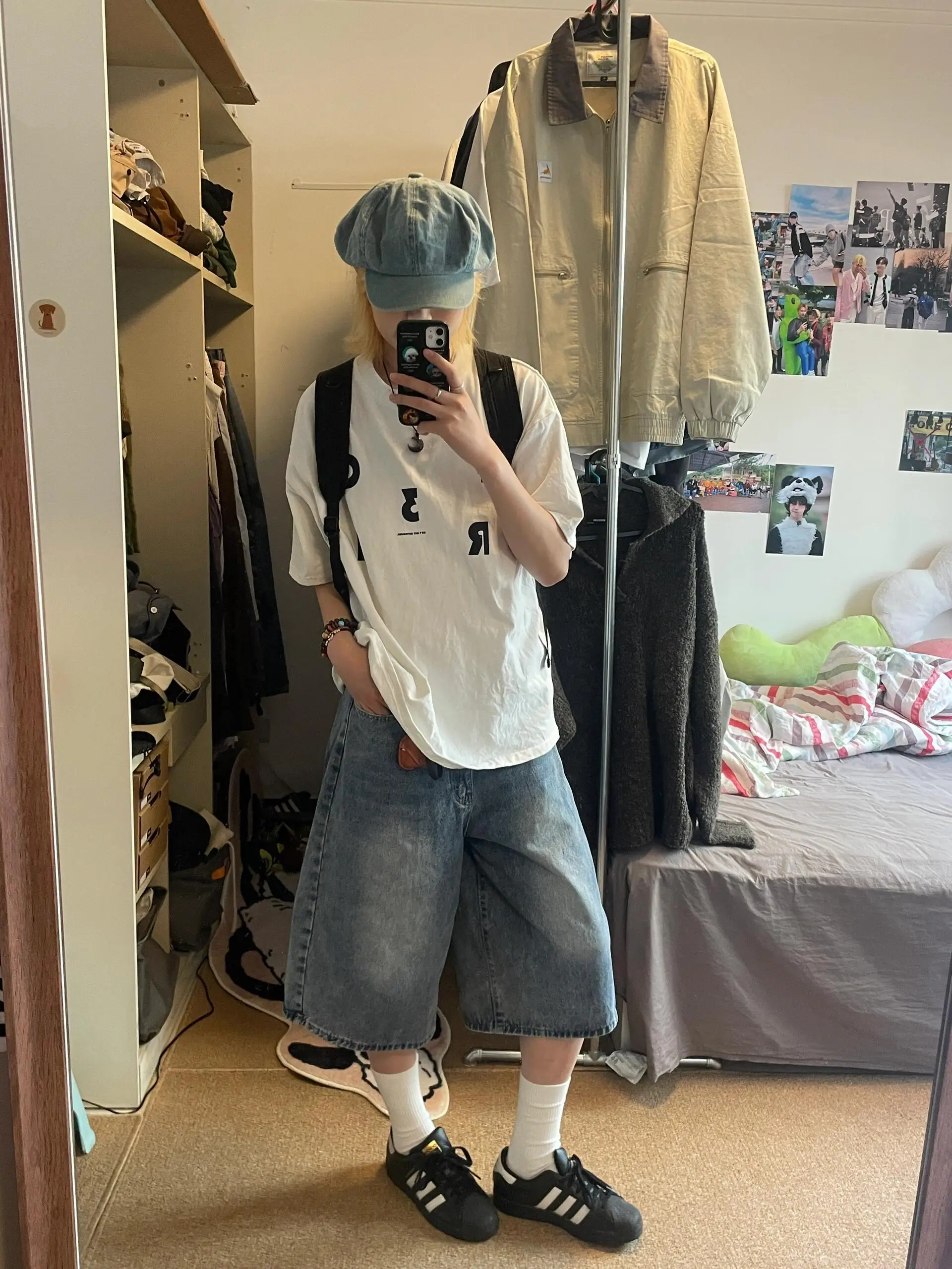 

American Style Vintage Loose Straight Leg Wide Leg Jeans Women Summer plus Size Lazy Versatile Seven Point Pants
