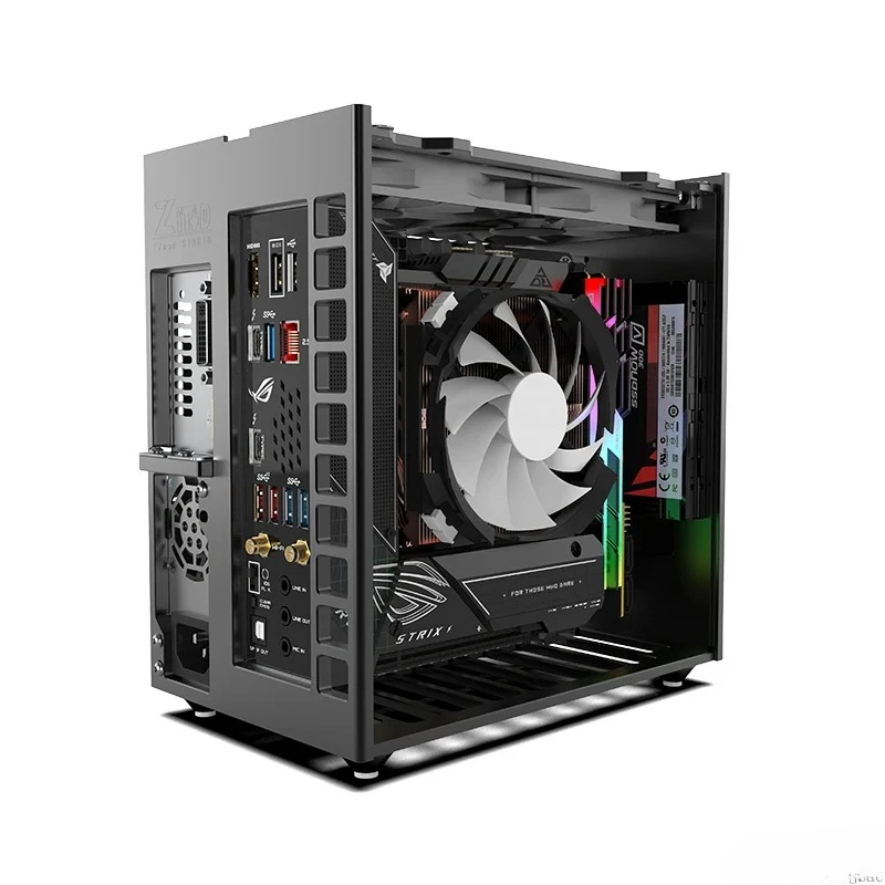 For Lzmod mini A24-V6 1.0 dual-slot semi-high single display 1u power supply itx chassis 5.38 liters