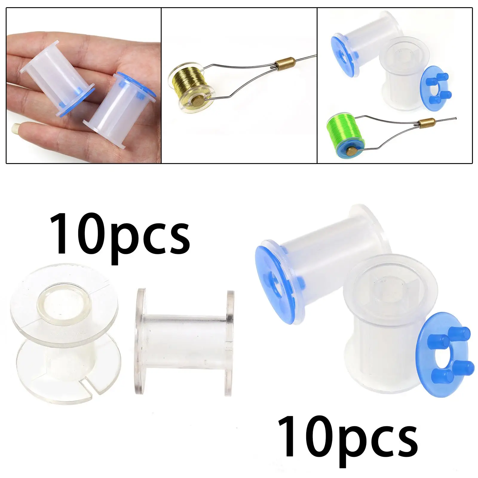 Outdoor Fishing Tackle Accessories Fly Tying Bobbin Spools Plastic Thread Holder Kit for Making Flies