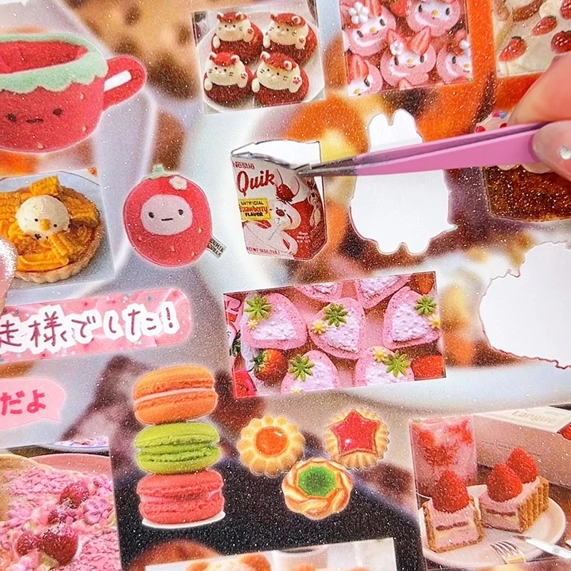 30 sheets/piece Retro Cute Foods Cake Decorative Stickers Journal Collage Laptop Decoration Sticker Book School Stationery Gift