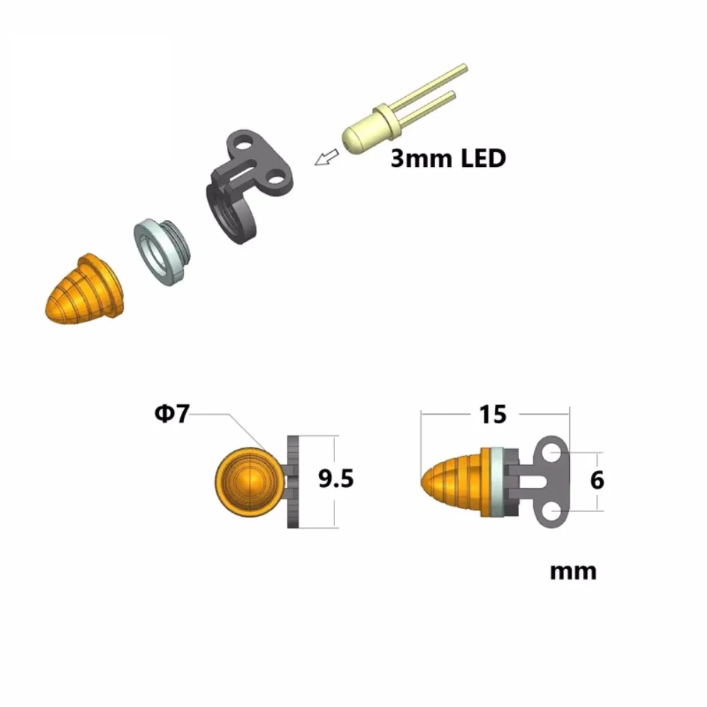 1/14 Truck Width Light Outline Light Rear Position Light CBY-01 Bull Eye Light Used For Tamiya Draghead Mud Diy Modified Car Mod