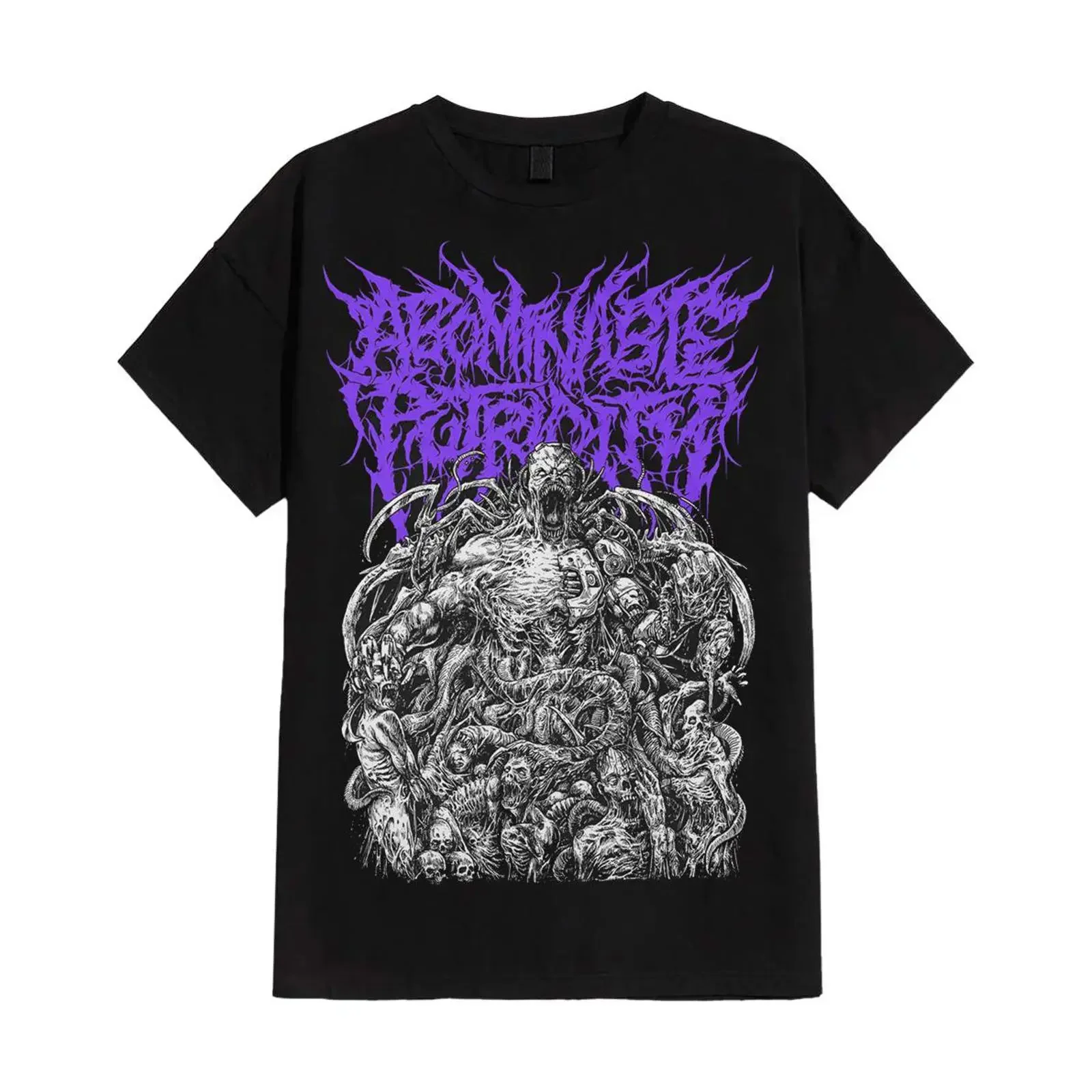 Abominable Putridity Brutal Death Metal Band T Shirt Dark Horror Monster Print Casual  vintage Washed Slightly Soft graphic