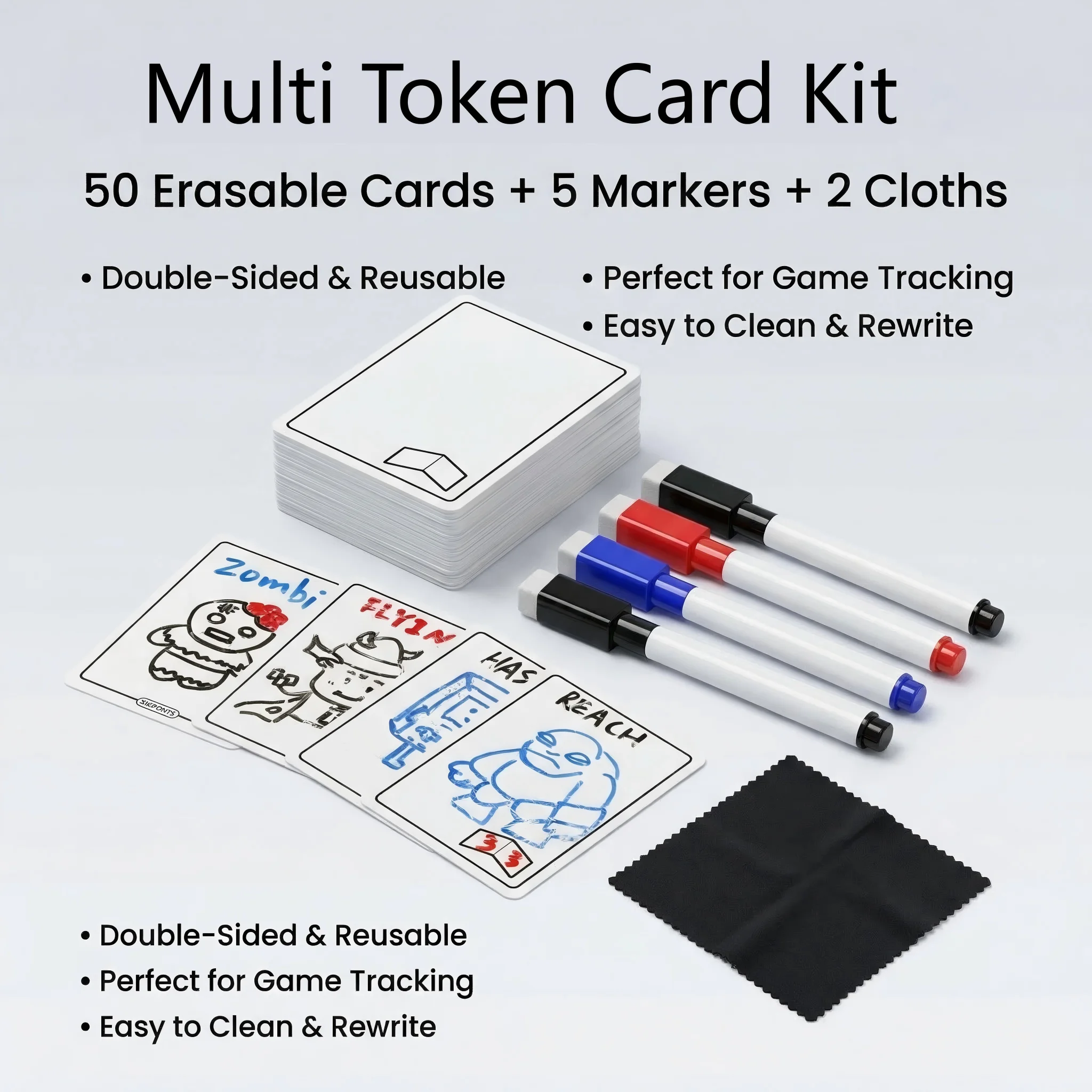 50 tarjetas reutilizables de b - Board Game For 5 Players reseña y precio