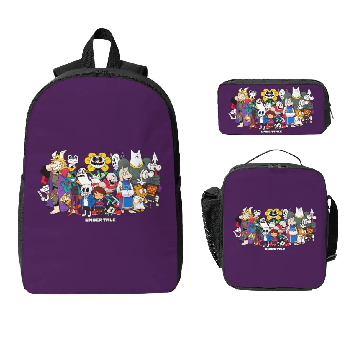 Undertale Adventure Backpack Student BookBag School Bag Computer Shoulder Bags 3ps Insulated Lunch Bag Pencil Case