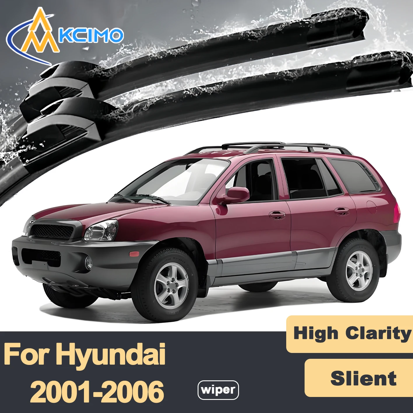 

Premium Rubber Durable Silent Windshield Wiper Blades 2pcs for Hyundai Santa Fe SM 2001-2006 Hawtai Shengdafei Santa Fe Classic