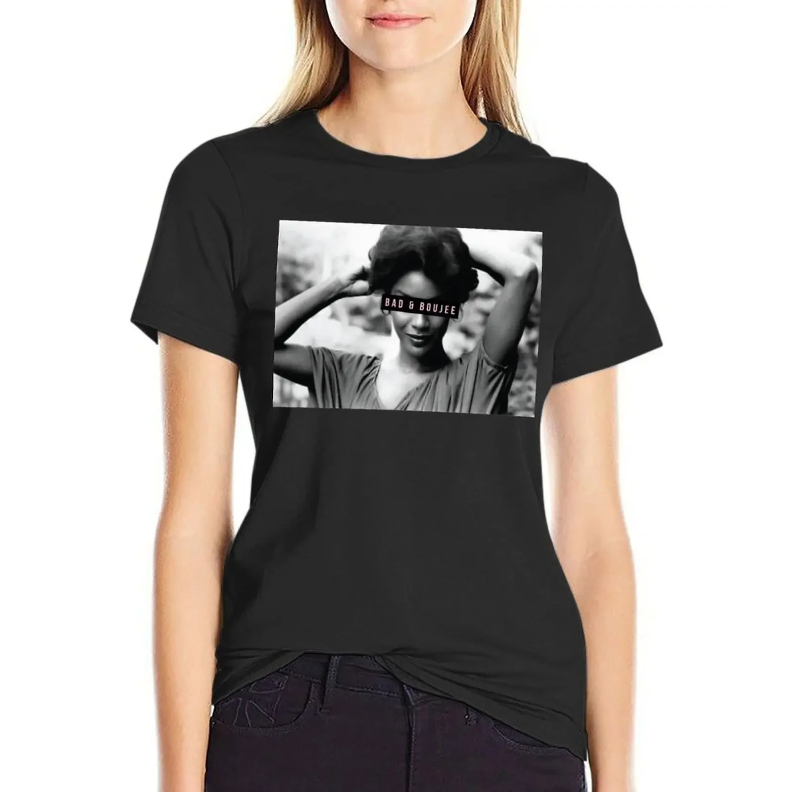 

Bad and Boujee- Claire T-Shirt plain funnys kawaii clothes blanks tops for Women