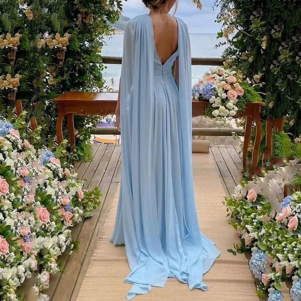 Demure Tiefem V-ausschnitt Mutter Der Braut Kleid Mantel EINE Linie Formale Kleider Falten Open Back Vestidos Mae Da noiva Casamentos