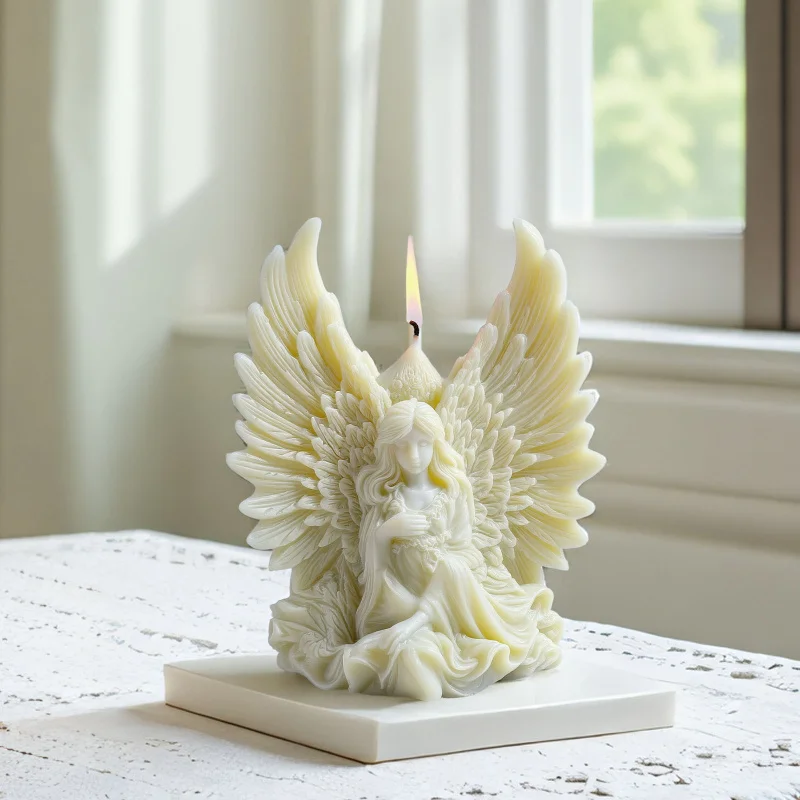 

2pcs Angel Wings Candle Mold Silicone - DIY 3D Scented Candles for Home, Elegant Decor & Unique Handmade Gift Making