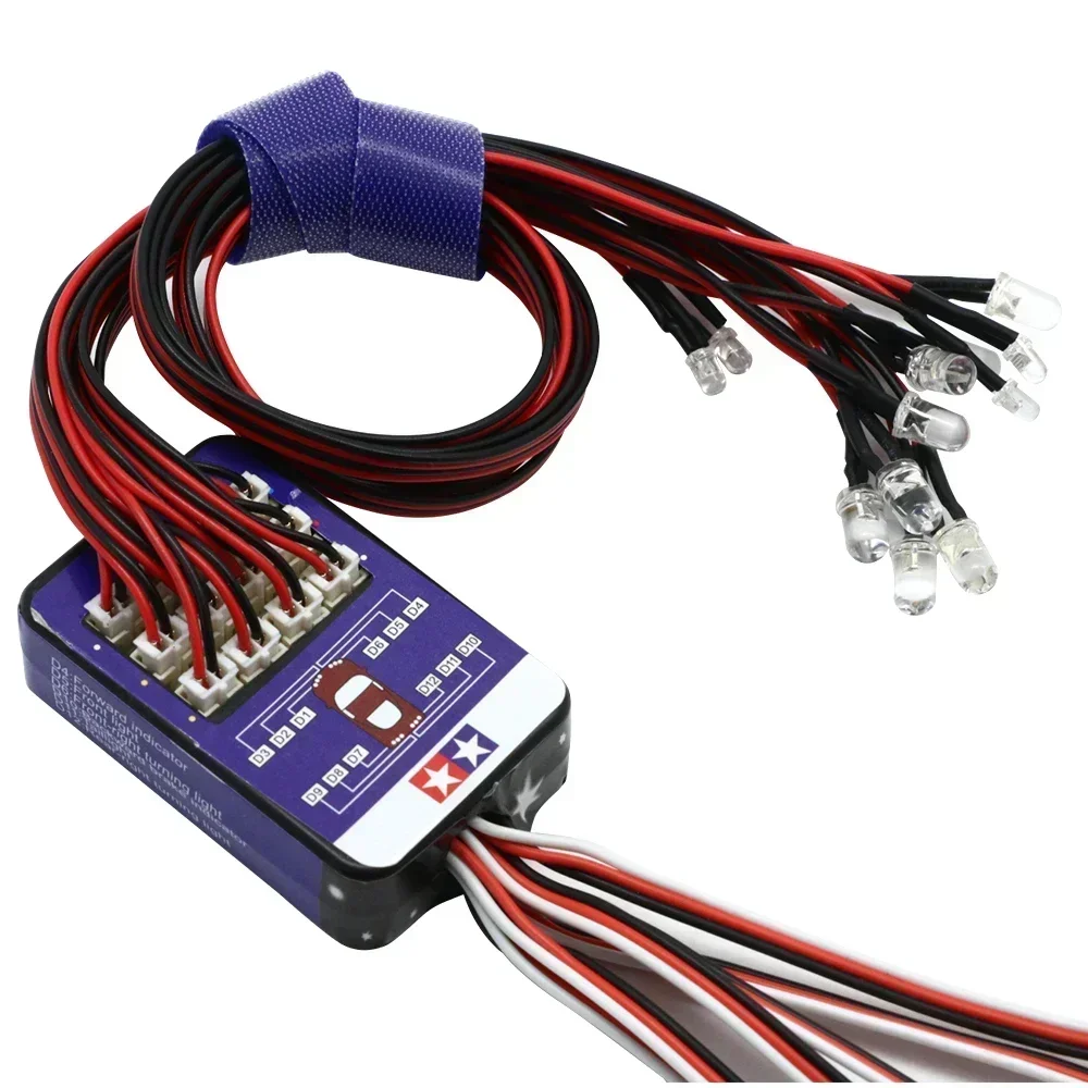 Rc Auto Simulazione Flash Light 12 Kit di Illuminazione A LED Freno Sterzo Per Modelli in Scala 1/10 Yokomo Tamiya TRX HSP HPI Axial Rc4wd