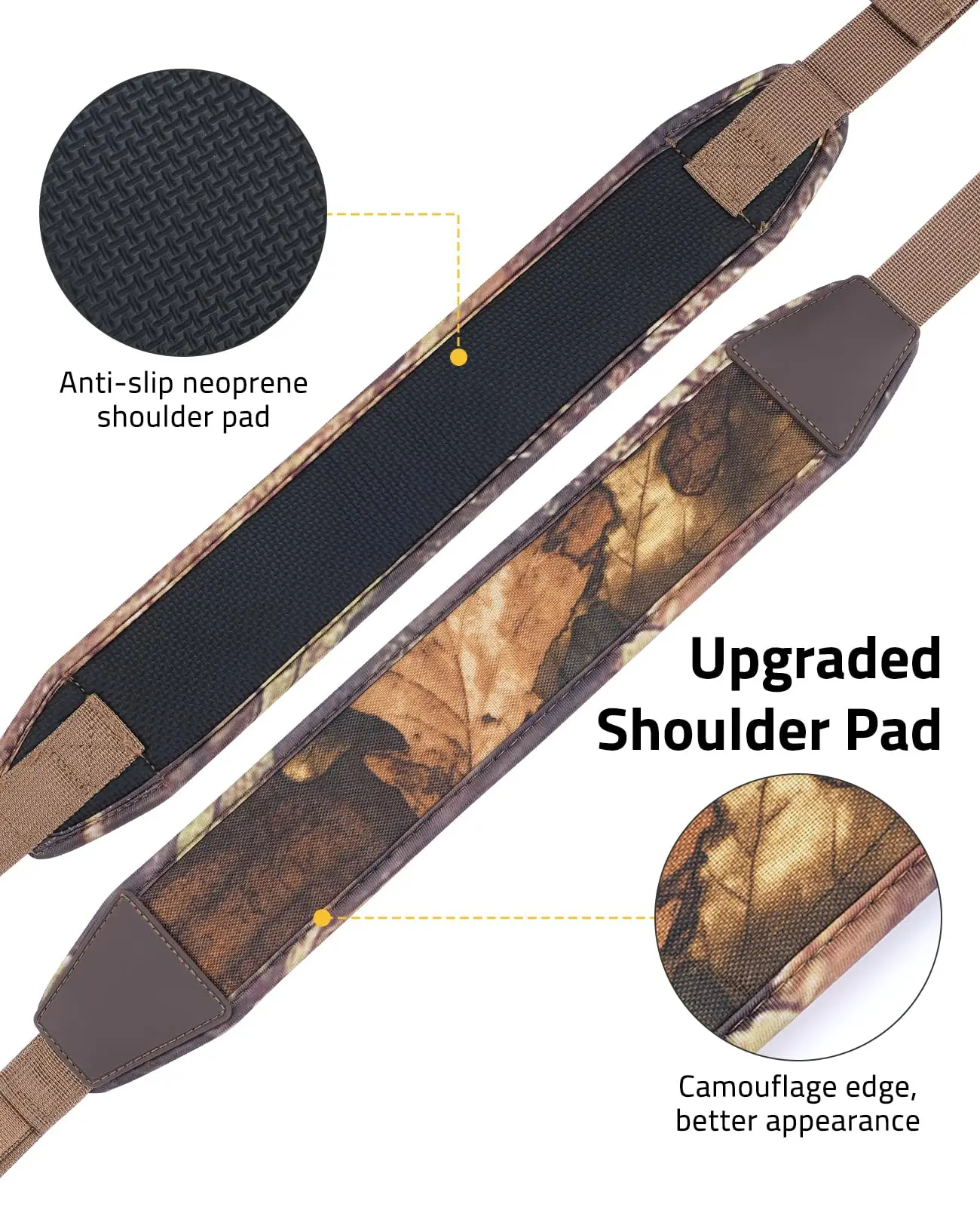 CVLIFE Two Point Sling Widened Shoulder Padded Strap with Metal Swivels Thumb Loop Length Adjustable for Outdoors