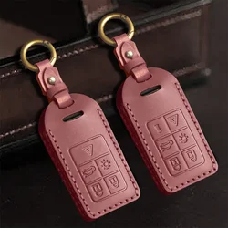 Leather Car Key Remote Cover Full Case For Volvo S60 S80 V60 XC60 XC70 S60L V40 XC90 Auto Keychain Protection Accessories Ring