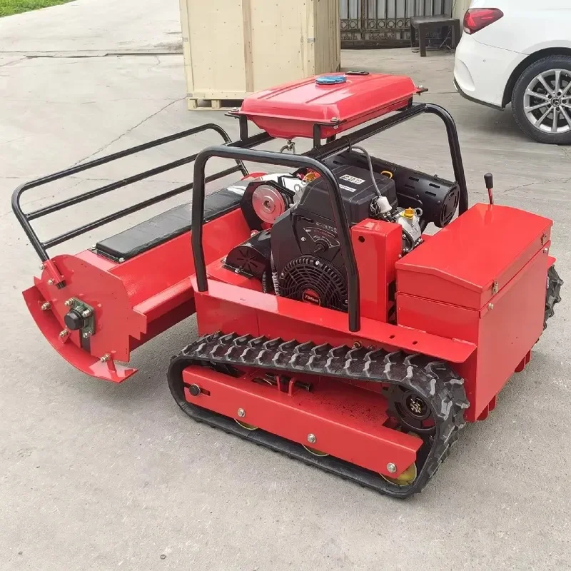 Twin Cylinder Engine Remote Control Flail Mower Tracked Brush Cutter for Heavy Grass and Rough Terrain
