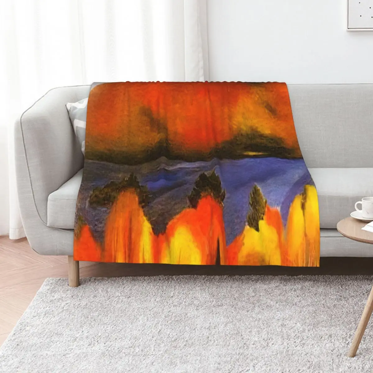 

Georgia O'Keeffe - Lake George, Autumn Throw Blanket Retros Fashion Sofas Summer Extra Large Throw Blankets