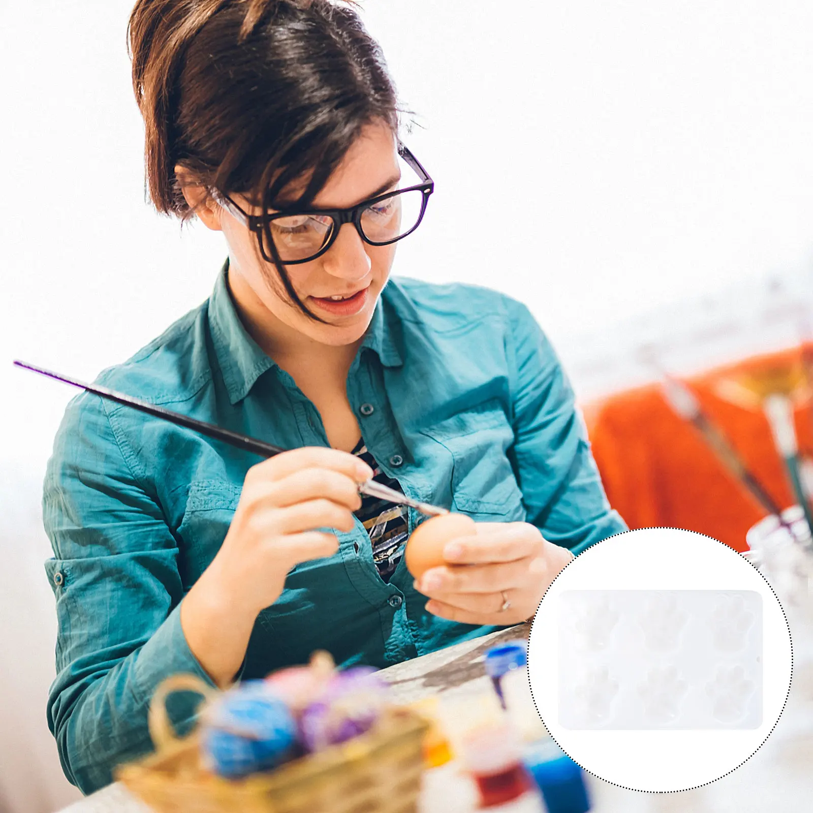 

Dog Paw Shape Silicone Mold White Nonstick Tasteless Baking Tool Cake Mold for DIY Chocolate Cupcakes Mousse Baking Mould