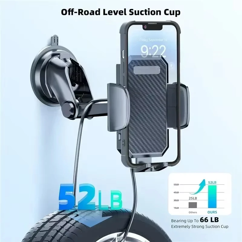 Universelle 360-Grad-Auto-Armaturenbrett-Handyhalterung ° Schwerkraft-Rotations-Handyhalterung mit Verlängerungsstange und GPS-Handyhalterung – Detail 6
