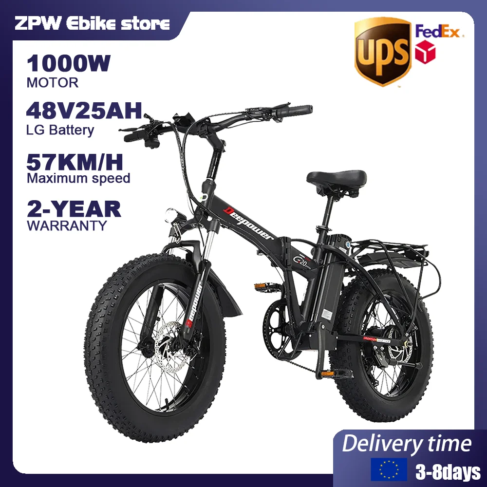 G20pro ebike 1000w 48V 25AH Electric bike 20 Inch Fat Tire Mountain Electric Bike Folding Electric Bicycle Adult electric bike