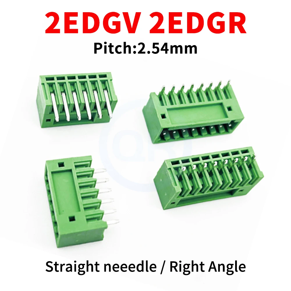 (10 pcs) 2EDGV 2EDGR 2.54MM Wiring Terminal KF 15EDGV/R Pitch Plug-in Terminal Straight Pin Block Right Angle Block 2-24Pin